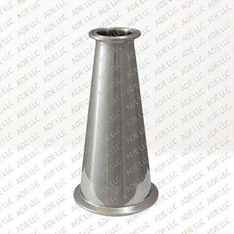 3" to 1.5"  Tri Clamp, Tri Clover, Sanitary, Concentric Reducer, 304 Stainless Steel