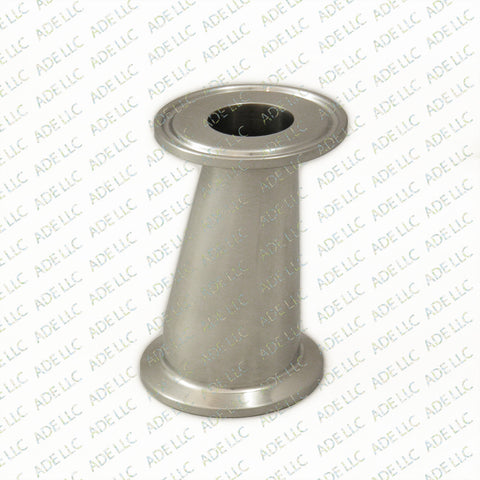 Sanitary,Stainless 1.5" Tri Clamp to 1.5" Tri Clamp w/ 1" Bore Eccentric Reducer