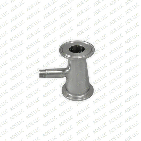 1.5" X 1" with 1/4" MNPT, Tri Clamp, Tri Clover, Sanitary, Concentric Reducer, 304 Stainless