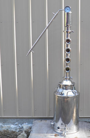 13 Gallon Moonshine Still with 4 Sight Glass Stainless Steel Reflux Column