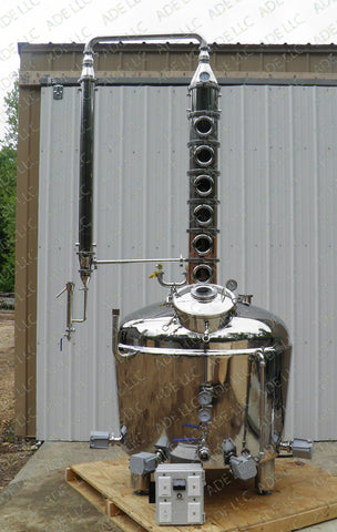 150 Gallon Jacketed Standard Series Still with 8”  Bubble Plate Column