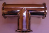 4" Tri Clamp Tee, Stainless Steel 304 Sanitary Fitting
