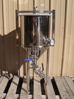 8 Gallon Conical Fermenter w/ thermometer, Home Brewing, Beer, Stainless Steel