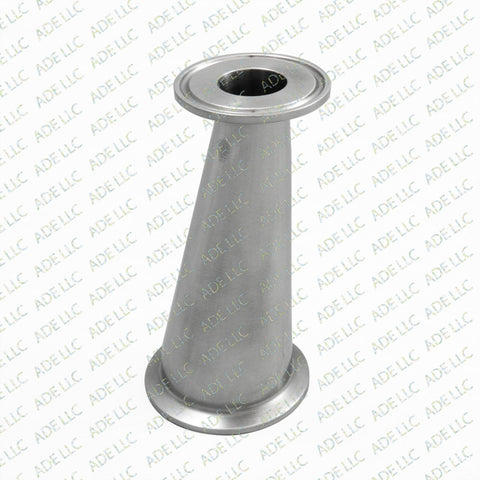 Sanitary Stainless 2" x 1.5"  w/ 1" Bore Tri Clamp Eccentric Reducer, Fitting