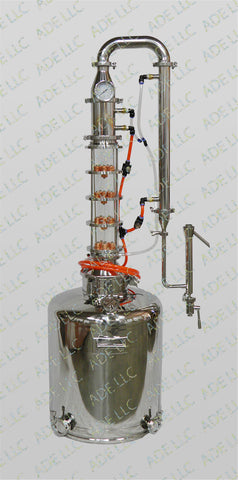 26 Gallon Moonshine Still with 4" Borosilicate Glass 4 Plate Column w/ Cooling