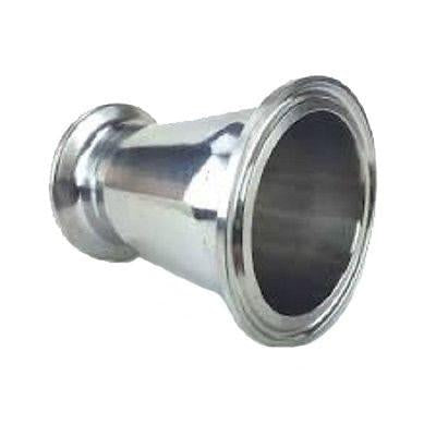 2" to 4" Tall  Tri Clamp, Tri Clover, Sanitary, Concentric Reducer, 304 Stainless Steel