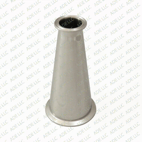 4" to 2" Tall  Tri Clamp, Tri Clover, Sanitary, Concentric Reducer, 304 Stainless Steel