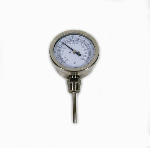 1/2" NPT Bottom Connect Thermometer 3" Dial, 3" probe 0° to 250°F Commercial Grade