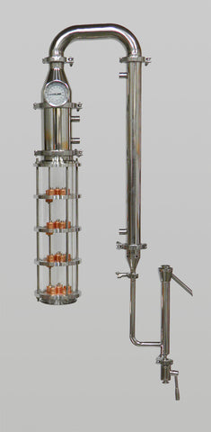 4" Borosilicate Glass Column, 4 Plate Column