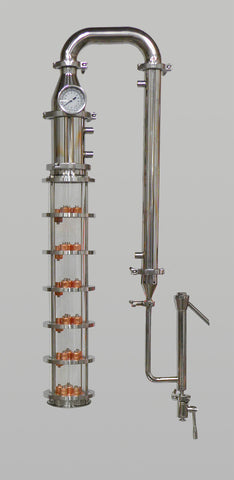 4" Borosilicate Glass Column, 6 Plate Column