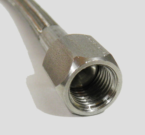 3' BY 1/4" SAE FJIC PTFE LINED BRAIDED SS304 HOSE FOR CLOSED LOOP OIL EXTRACTORS