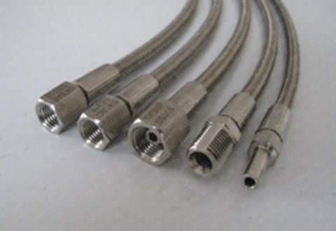6' BY 1/2" SAE FEMALE JIC PTFE LINED BRAIDED SS304 HOSE FOR ESSENTIAL OIL EXTRACTORS