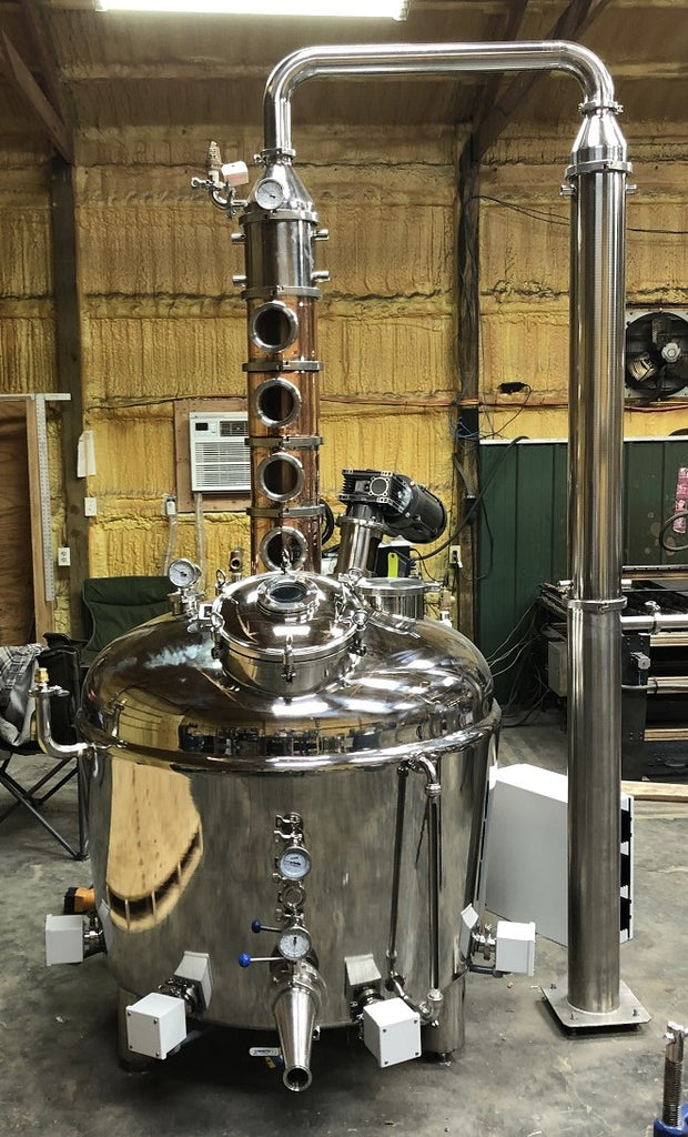 150 Gallon Jacketed Standard Series Still with 8” Bubble Plate Column ...