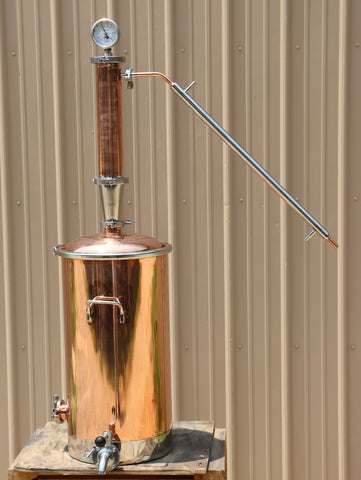 13 Gallon Copper Still with 2" Copper & Stainless Reflux Column