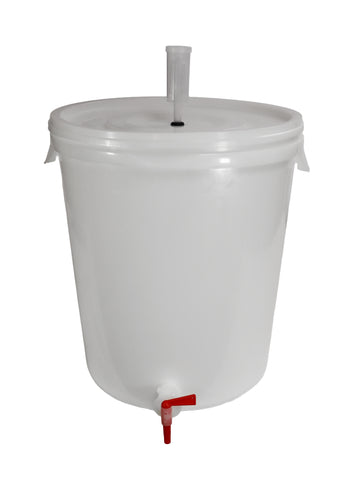 Eight Gallon Plastic Fermenter Bucket With Lid, Airlock, Thermometer, And Spigot