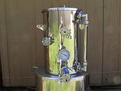 9.2 Gallon Hot Liquor Tank, Thermometer, Sight Glass & HERMS Coil Home Brewing,
