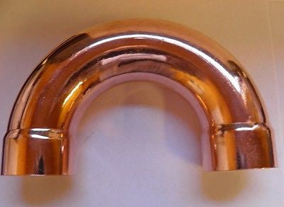 Copper U Bend Fitting, 2" x 2" CXC 180 for HVAC or Moonshine Still Column Flute