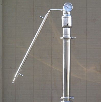 3" Stainless Steel Reflux Column for Still, Moonshine Still, Vodka E-85 Ethanol