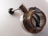 3" Tri Clamp, Tri Clover, Sanitary, Butterfly Valve with Pull Handle, Brewing