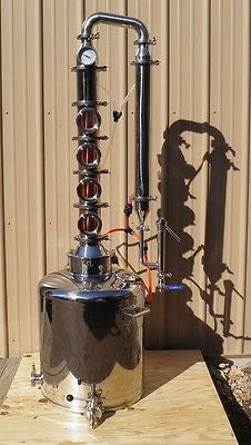 26 Gal. Moonshine, Vodka, 4 Bubble Plate Copper & Stainless w/ Cooling kit