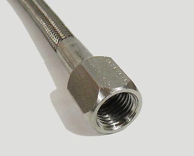 thumbnail image 2 of HFS Stainless Steel Braided Hose - 3/8" Female SAE 96" PTFE Line 3000 PSI 2 of 13