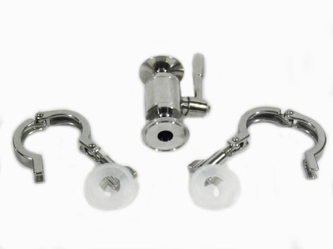 3/4" Ball Valve Kit with Silicone Gaskets and Tri Clamps for Moonshine Stills