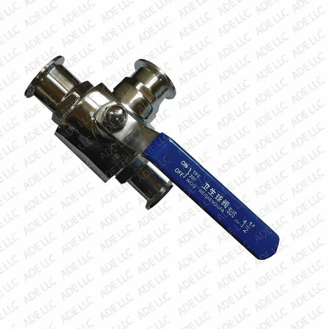 1.5" Tri Clamp with 3/4" Bore Three Way Ball Valve, Stainless Steel 304